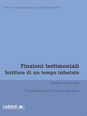 cover image of Finzioni testimoniali